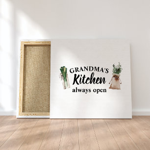 Modern Grandma's Kitchen Is Always Open Best Gift Canvas Print