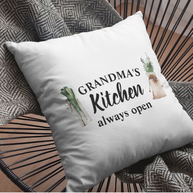Modern Grandma's Kitchen Is Always Open Best Gift Cushion (Creator Uploaded)
