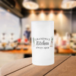 Modern Grandma's Kitchen Is Always Open Best Gift Frosted Glass Beer Mug<br><div class="desc">Welcome to Grandma's Kitchen, where love and warmth are always on the menu! Delight your favourite grandmother with this charming gift product from Zazzle. Whether it's for Mother's Day, her birthday, or just to show appreciation, this thoughtful item is sure to bring a smile to her face.Surprise Grandma with a...</div>