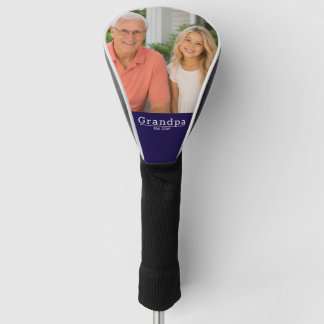 Modern Grandpa Est. Minimalist Typography Photo Golf Head Cover