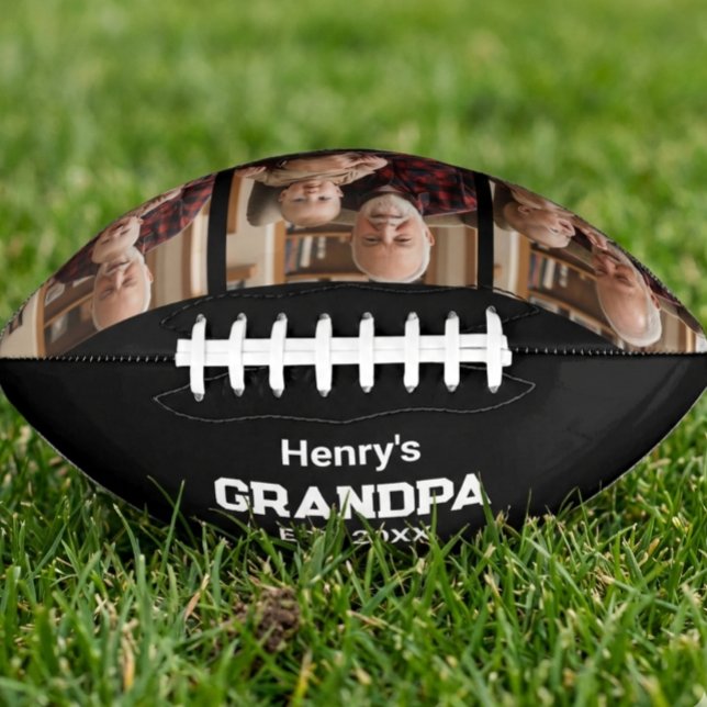 Modern Grandpa Est. Name Year 3 Photo Football (Creator Uploaded)