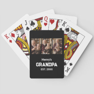 Modern Grandpa Est. Name Year 3 Photo  Playing Cards