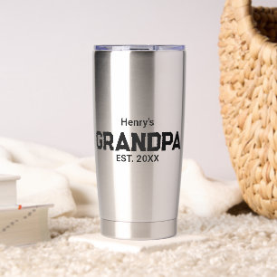 Modern Grandpa Established Est. Name Year  Insulated Tumbler