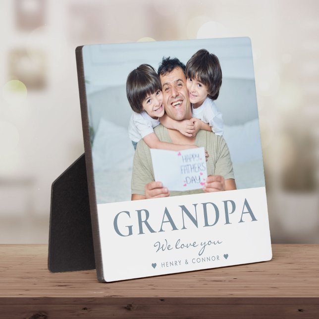Modern Grandpa Father's Day Custom Text Photo Plaque (Creator Uploaded)