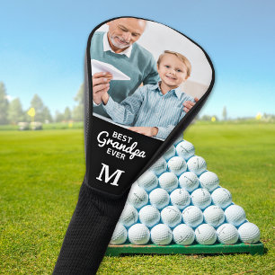Modern Grandpa Personalised Monogram & Photo Golf Head Cover