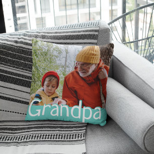 Modern Grandpa Photo & Quote Cute Gift Cushion