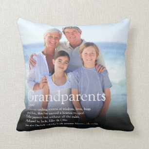 Modern Grandparents Fun Definition Photo Cushion