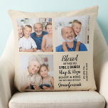 Modern Grandparents Poem Custom 3 Photo Collage Cushion<br><div class="desc">Celebrate your grandparents with a custom photo collage pillow. This unique grandparents quote pillow is the perfect gift whether its a birthday, Grandparents day or Christmas. We hope your special keepsake photo pillow will become a treasured keepsake for years to come. . Quote " Blessed are those who Spoil &...</div>