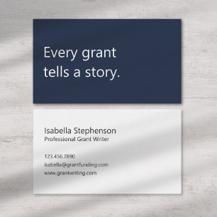 Modern Grant Writer Funding Consultant Profession Business Card