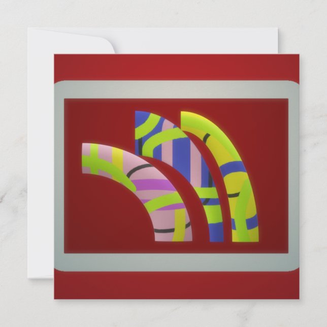 Modern Graphic art design tubes on dark plum (Front)