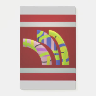 Modern Graphic art design tubes on dark plum Post-it Notes
