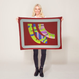 Modern Graphic art design tubes rainbow colours Fleece Blanket