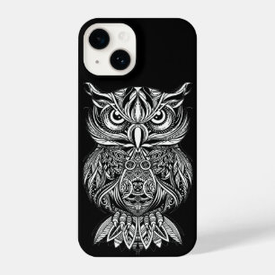 Modern Graphic Art Line Drawing Owl Bird Nature  iPhone 14 Case