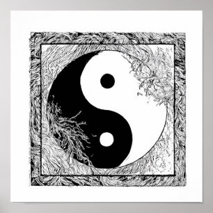 Modern Graphic Design: High-Contrast Yin Yang Poster