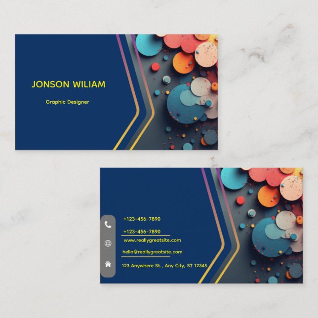 Modern Graphic Designer Business Card | Custom Min (Front/Back)