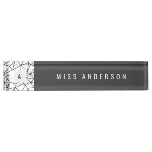 Modern graphic, geometric nameplate