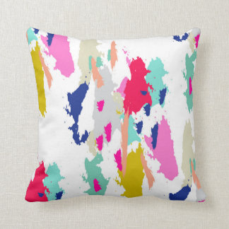 Modern Graphic Green Blue Pink Throw Pillow