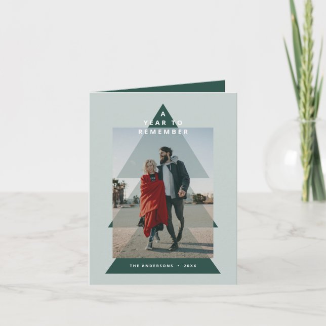 Modern graphic minimal Christmas photo Holiday Card (Front)