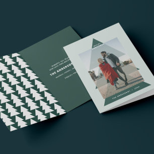 Modern graphic minimal Christmas photo Holiday Card