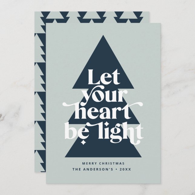 Modern graphic minimal Christmas religious Holiday Card (Front/Back)