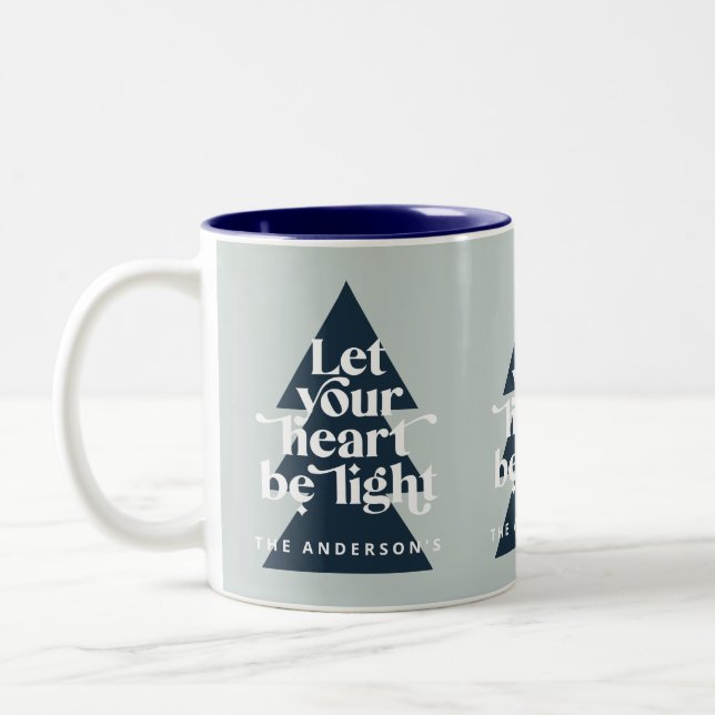 Modern graphic minimal Christmas religious Two-Tone Coffee Mug (Left)