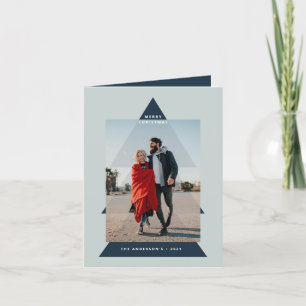 Modern graphic minimal Christmas tree photo Holiday Card