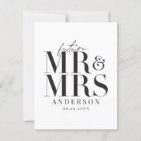 Modern, graphic, typography wedding invitation