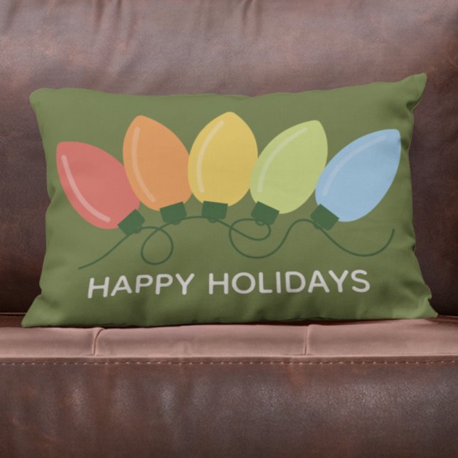 Modern Graphical Lights Christmas Lumbar Cushion (Creator Uploaded)