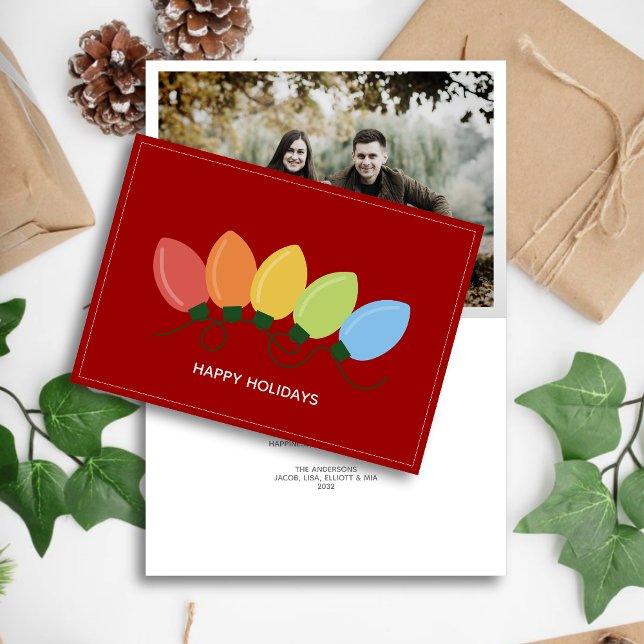 Modern Graphical Lights Christmas Photo Holiday Card (Creator Uploaded)