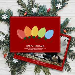 Modern Graphical Lights Christmas Photo Holiday Card