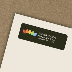 Modern Graphical Lights Christmas Return Address Label