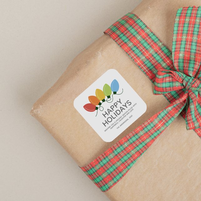 Modern Graphical Lights Christmas Square Sticker (Creator Uploaded)