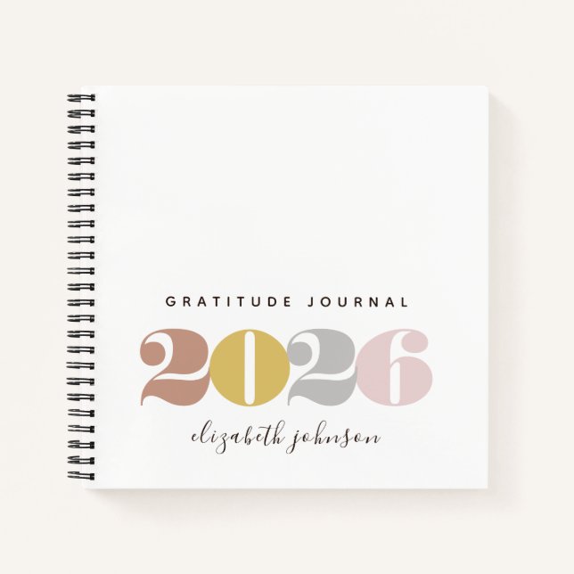Modern Gratitude for New Year Notebook (Front)