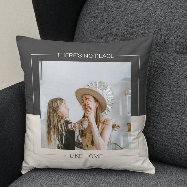 Modern Gray  & Beige | Family Photo | Home Gift Cushion (Creator Uploaded)