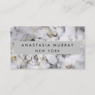 Modern Gray Black & White Marble Minimalist Luxury Business Card