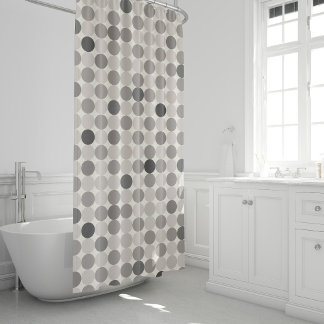 Modern Gray Geometric Circles Guest Wow Decor Shower Curtain
