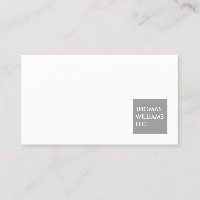 MODERN GRAY SQUARE Designer Business Card (Front)