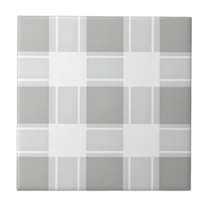 Modern Gray Tone Plaid Pattern Ceramic Tile