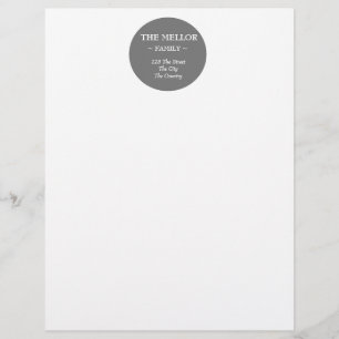 Modern Gray White Editable Personalized Custom Letterhead