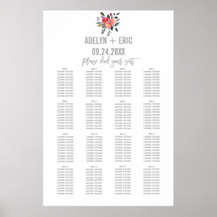 Modern Gray Winter Flower Wedding Seating Chart