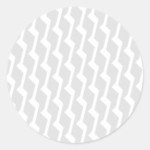 Modern Gray Zigzag Round Stickers
