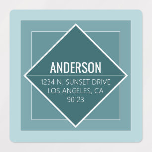 Modern Grayish Green Geometric Return Address 