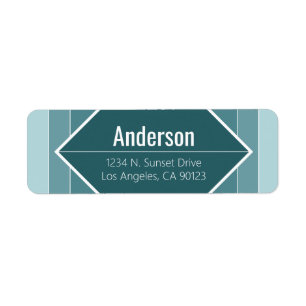 Modern Grayish Green Geometric Return Address  Label