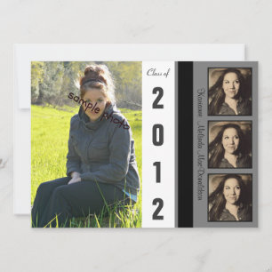 Modern Grayscale Graduation Announcement