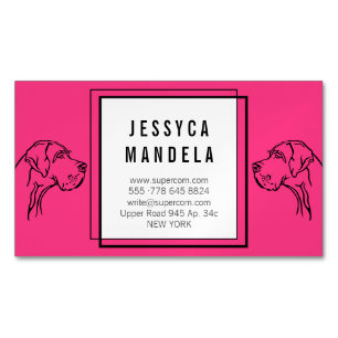 Modern Great Dane Drawing Magnetic Business Card