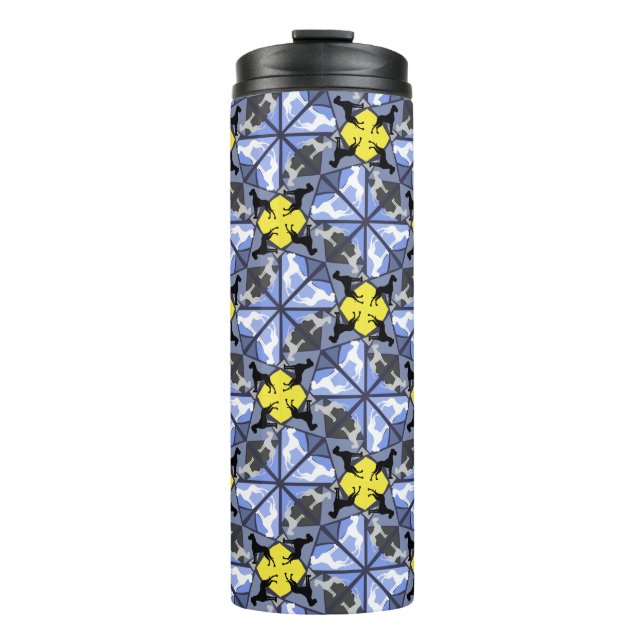 Modern Great Dane pattern Thermal Tumbler (Front)