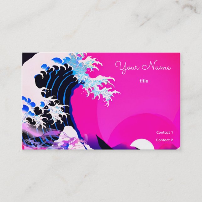 modern great  wave  business card (Front)