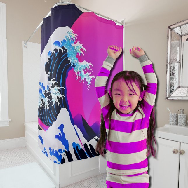 modern great wave shower curtain (Creator Uploaded)