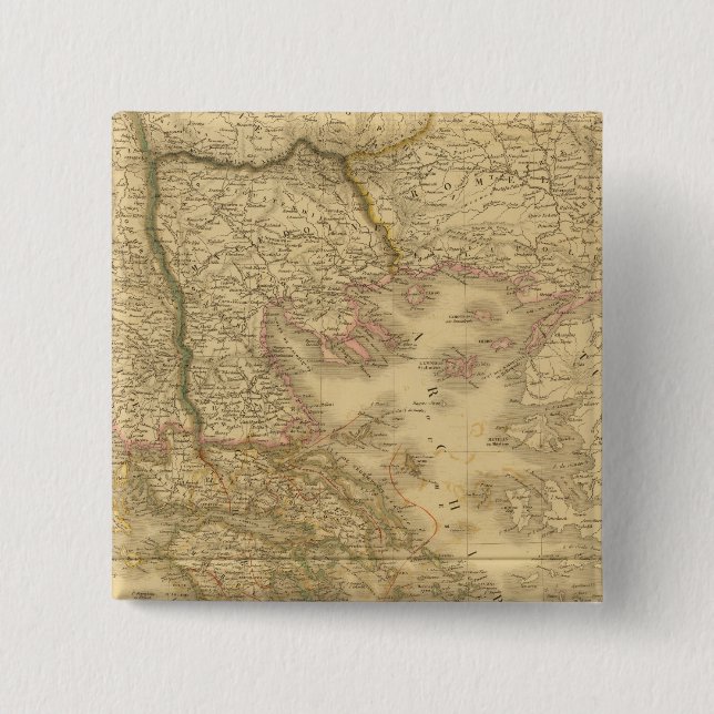 Modern Greece 15 Cm Square Badge (Front)