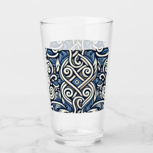 Modern Greek blue and white pattern Glass